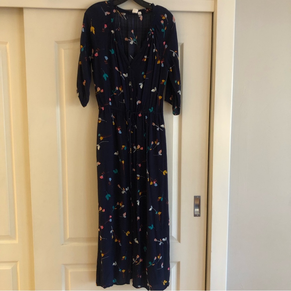Gap Navy Floral Maxi Dress XS